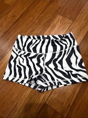 The Barbell Cartel Zebra Print High-Rise mini shorts XS - Black & White